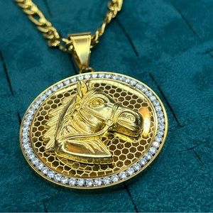 Stainless Steel Horse Pendant + Chain